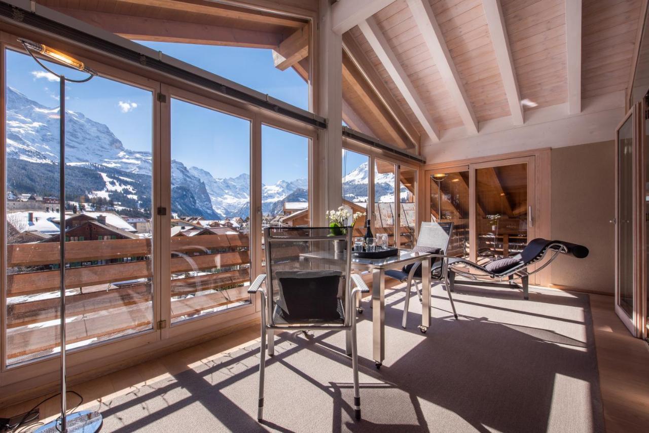 Chalet Schneehoren Penthouse Wengen Esterno foto