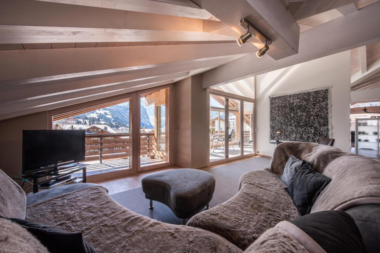 Chalet Schneehoren Penthouse Wengen Esterno foto