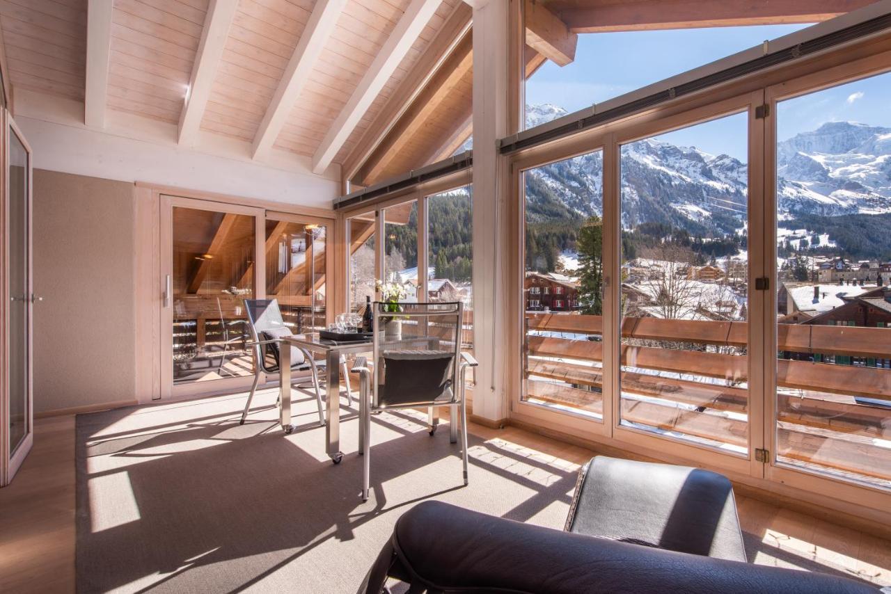 Chalet Schneehoren Penthouse Wengen Esterno foto