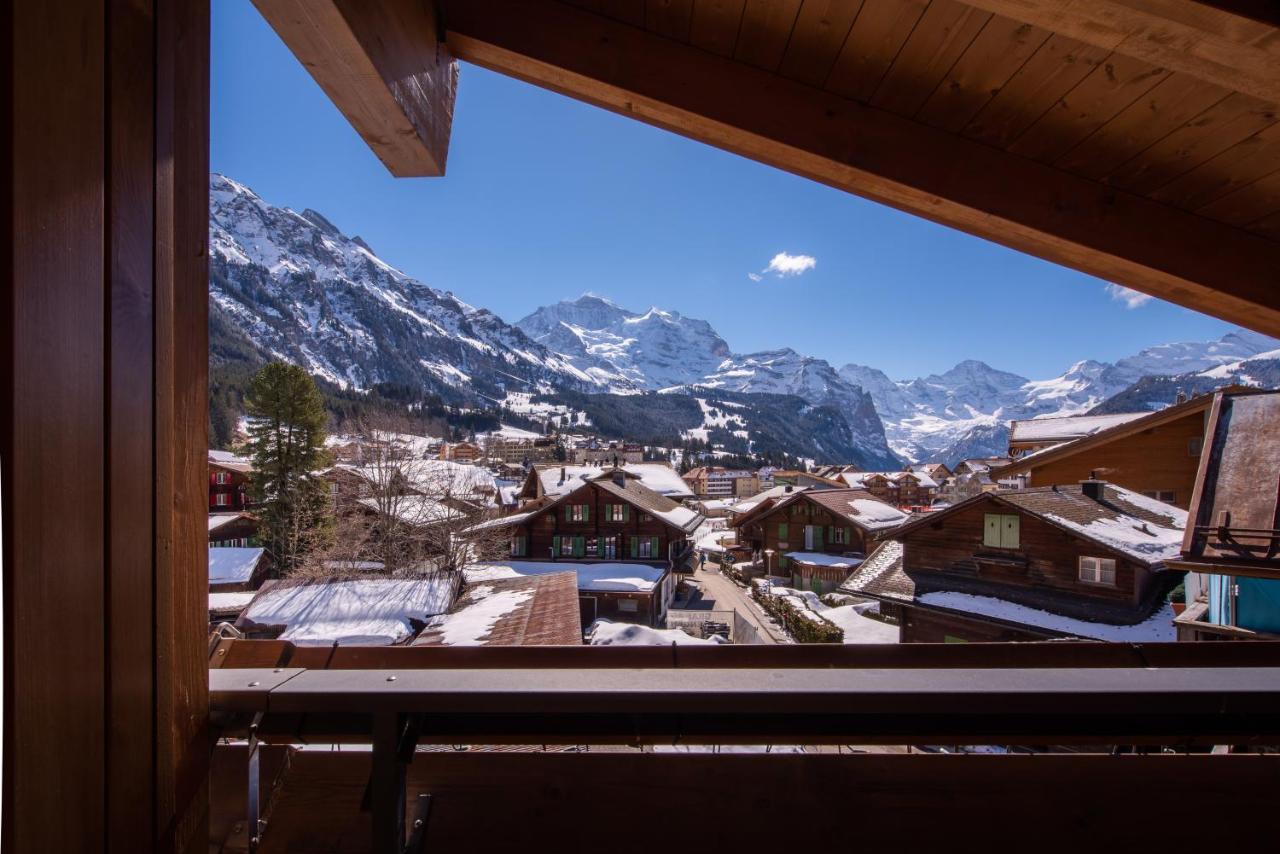 Chalet Schneehoren Penthouse Wengen Esterno foto