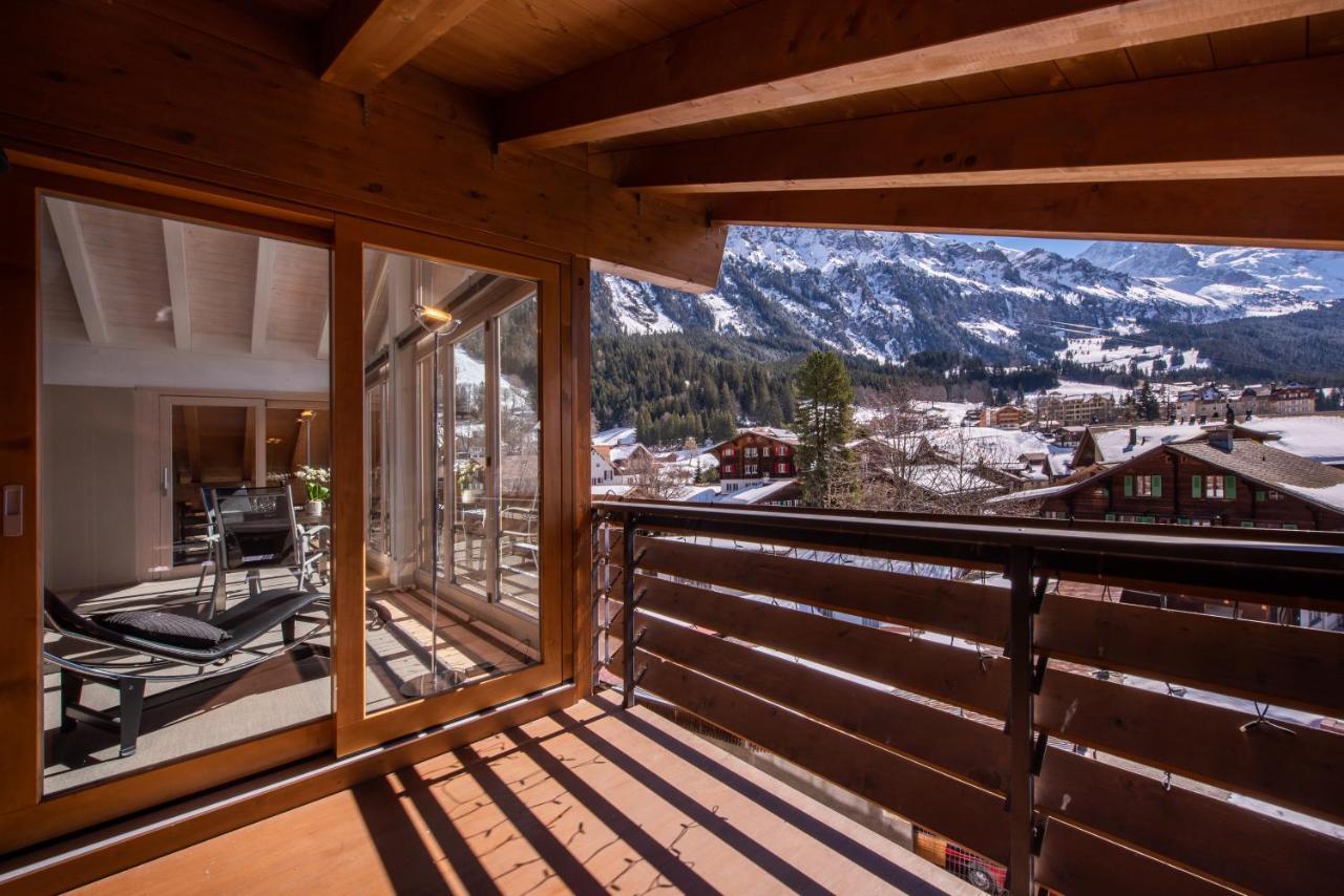 Chalet Schneehoren Penthouse Wengen Esterno foto