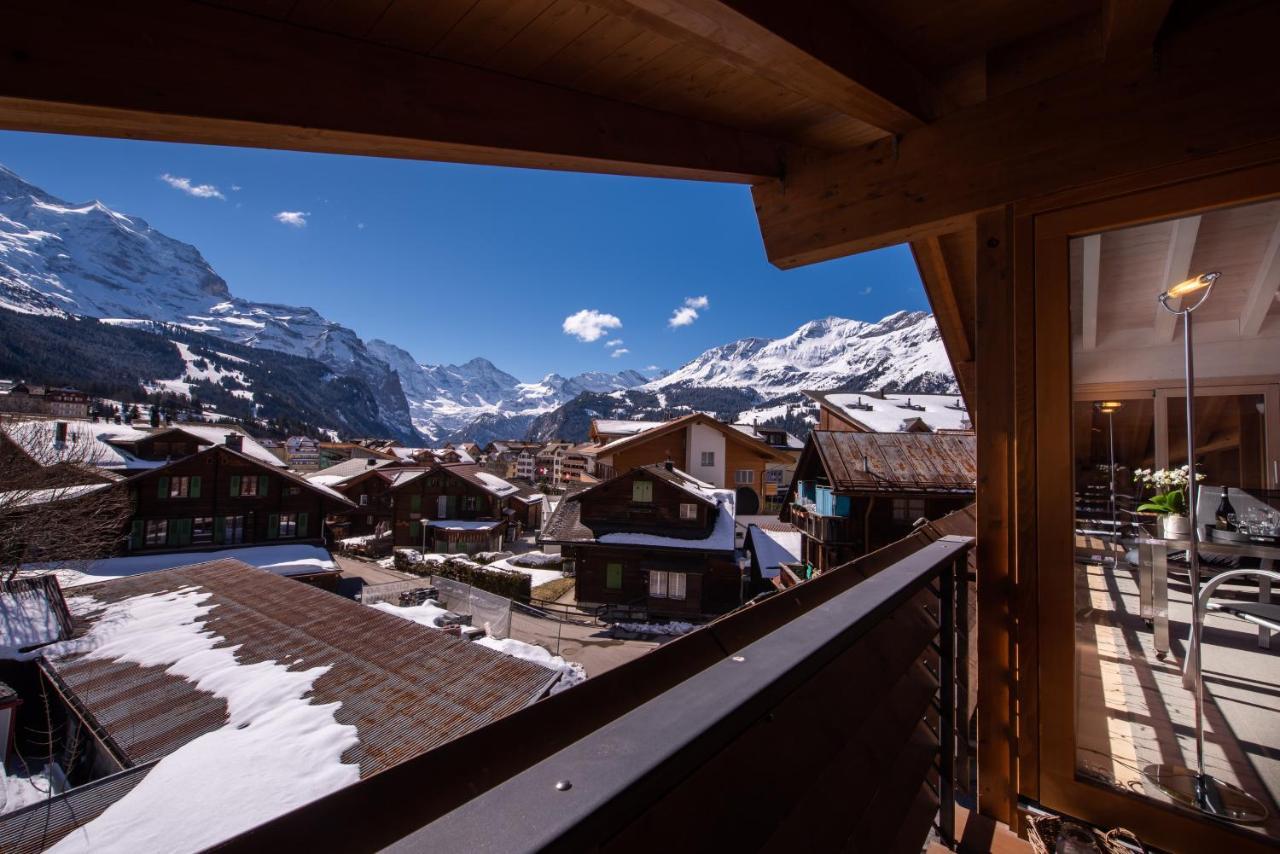 Chalet Schneehoren Penthouse Wengen Esterno foto
