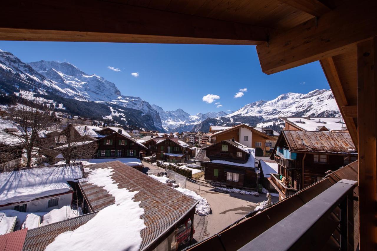Chalet Schneehoren Penthouse Wengen Esterno foto