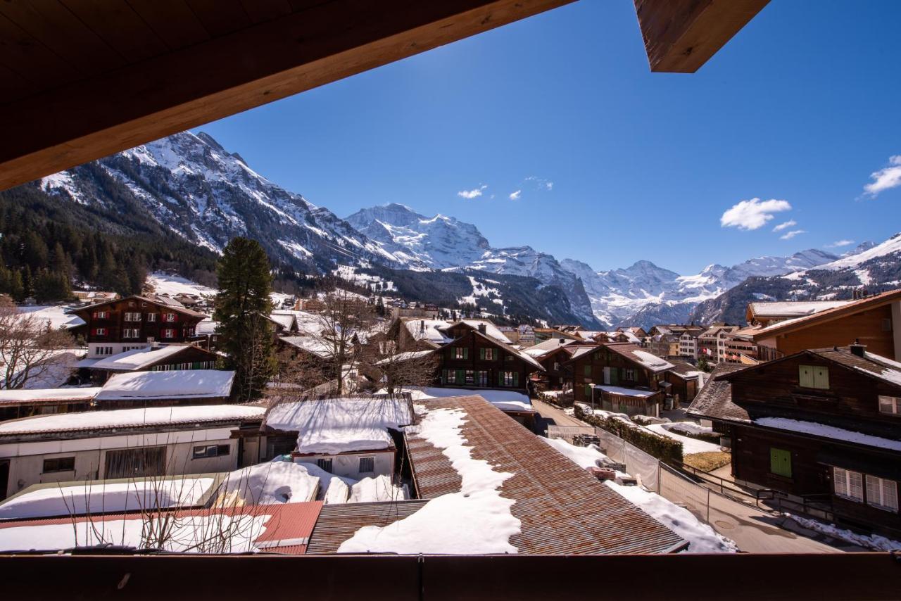 Chalet Schneehoren Penthouse Wengen Esterno foto